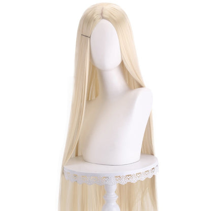 Peruca de Cosplay Longa Lisa Divisão Central Loiro Rosa Vermelho Roxo Resistente ao Calor Cabelo Sintético