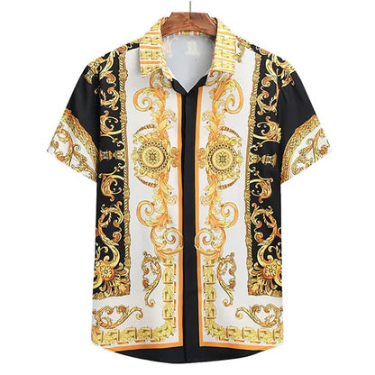 2023 Unisex Breathable Hawaiian Shirts Baroque French Men's Shirts 3D Printi High Fashion Street Loose Men's Streetwear Shirts