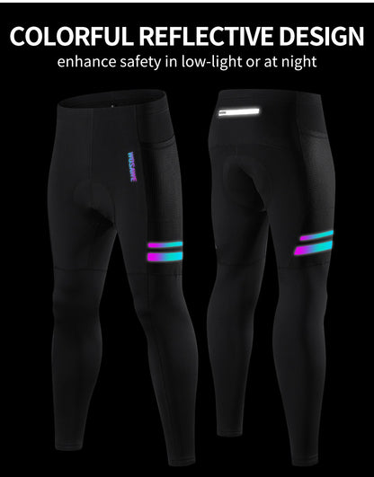 WOSAWE Men's Cycling Jersey Set Winter Fleece Cycling Jacket Pants Warm Long-sleeved Suit Bike Bicycle Jacket Riding Suit