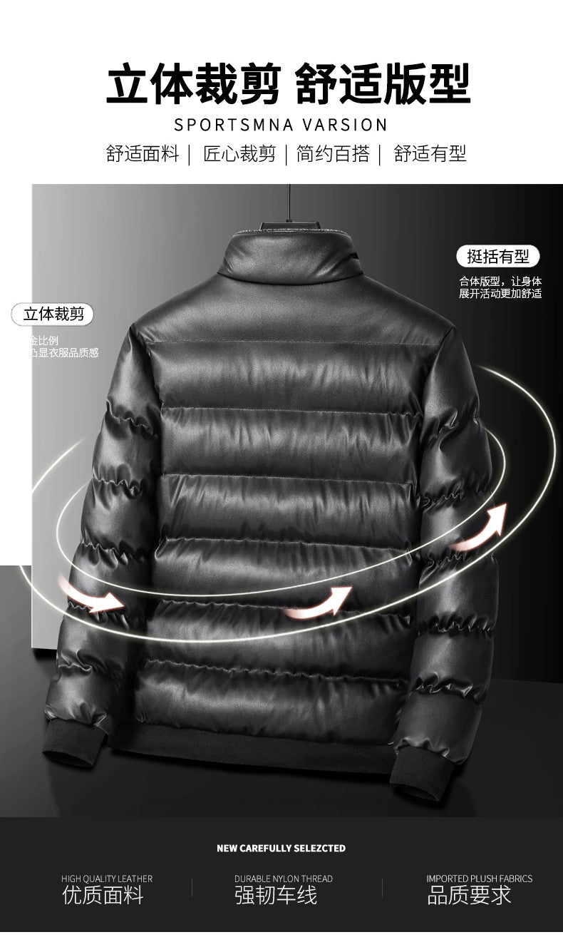 2024 Autumn/Winter New Men's Cowboy Coat Men's Youth Collar Jacket Men Single row Concealed Buckle Casual top big size