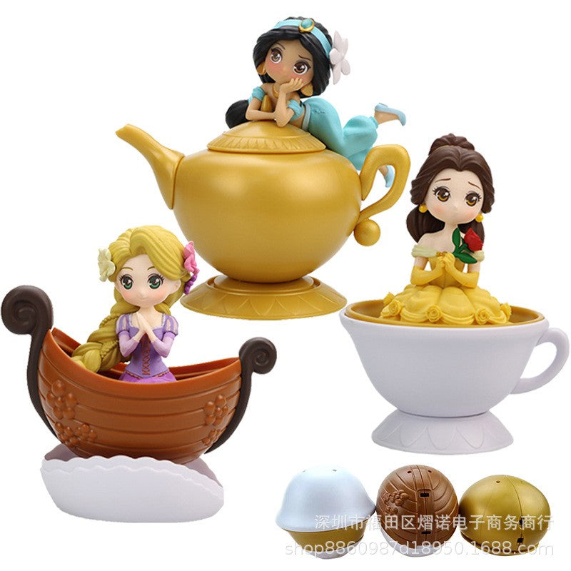 Kit com 3 Bonecas de Ação Criativas Disney Princesas Branca de Neve Ariel Jasmine Cinderela Rapunzel – Presente Para Crianças Meninas