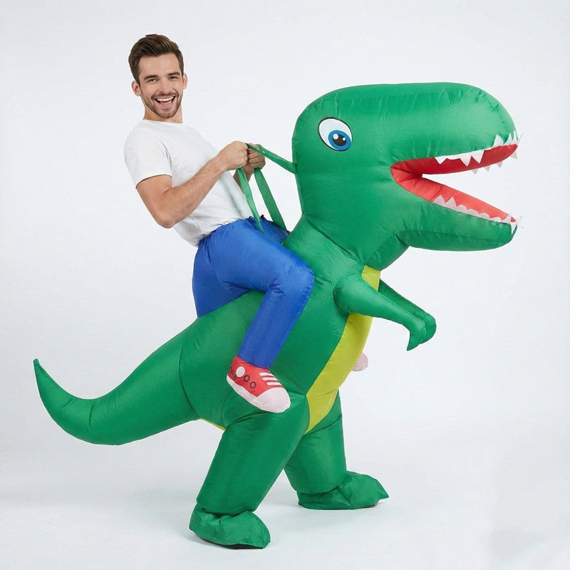 Adult & Child Inflatable Dinosaur Costume Rideable Tyrannosaurus Rex Air-Filled Fun Costume for Masquerade Parties & Halloween