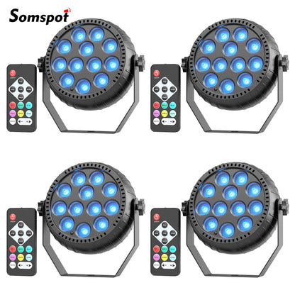 Somspot LED RGB Par Lights Remote & DMX Control Stage Light Effect Projector for Church Wedding Party Club Music Live