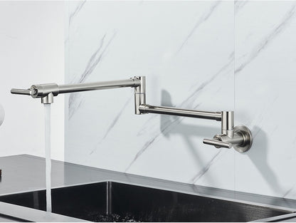 Brushed Gold Rotated Kitchen Sink Faucet Cold Water Tap Brass Basin Sink Swivel Faucets Wall Mounted Faucet