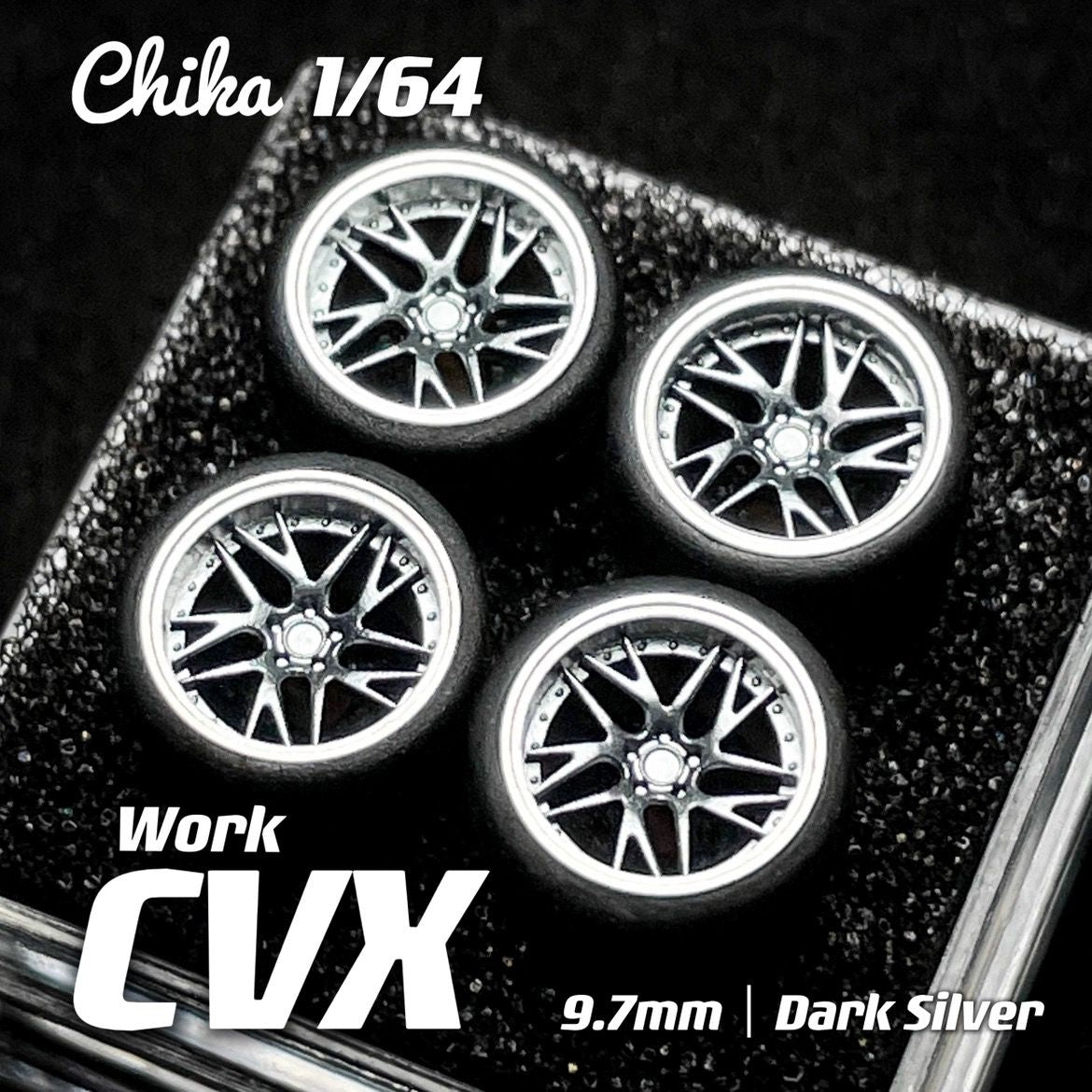 1/64 Chika  Wheels with Rubber Tires Model Car Modified Parts BBS RS  JDM VIP For Hotwheels Tomica MiniGT ?Supplied with axle?