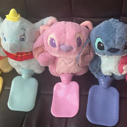 in stock Disney Stitch Angel Lotso Pooh Bear Dumbo Plush Hand Warm Bottle Hot Water Bottles Portable Warm Hand Bag Girl Gift
