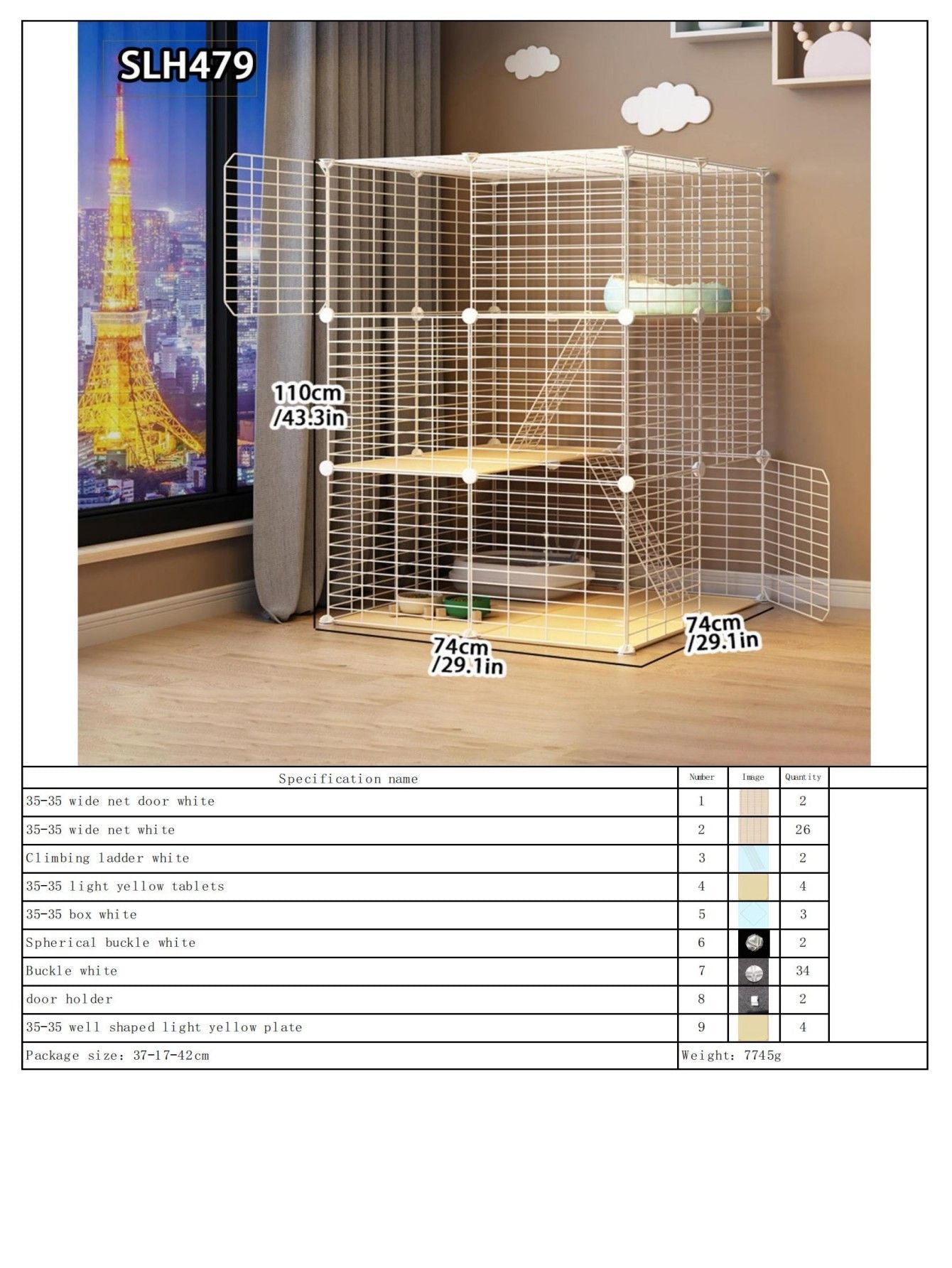 Grande Gaiola de Gato para Uso Doméstico, Vila de Gatos Gigante Interna, Estrutura de Escalada para Gatos com Espaço Livre de Várias Camadas, Casa de Gatos Luxuosa, Casa de Gatos