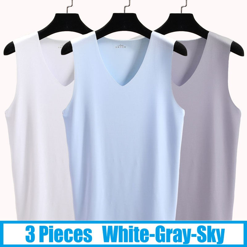 3Pieces/Lot Seamless Sleeveless Undershirt Tank Top Men Fitness Shirts Mens Body