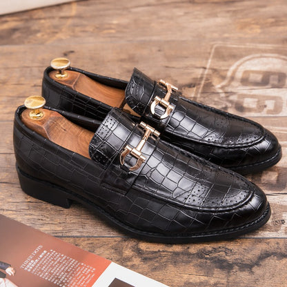 Autumn Brock leather men's head layer cowhide British Korean version breathable business dress casual wedding leather shoes