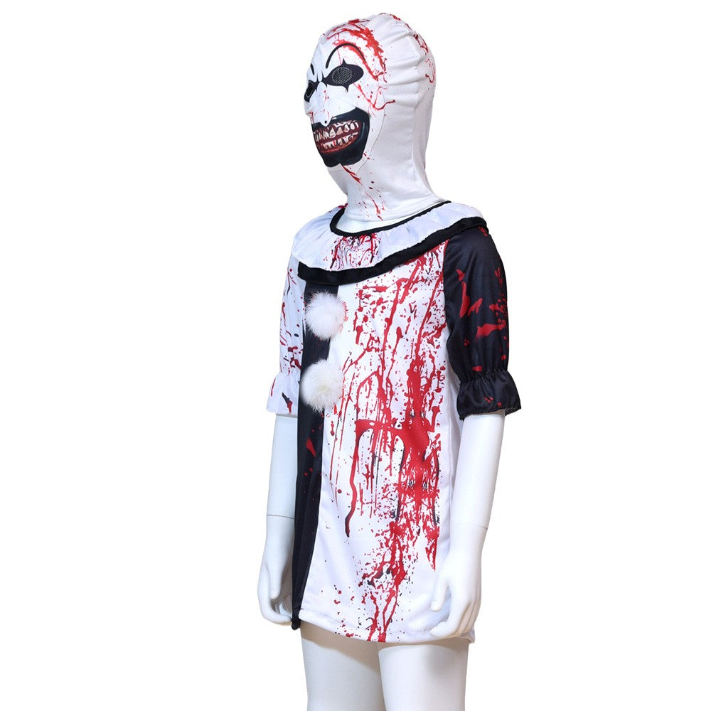 Halloween Blood Stained Broken Soul Clown Cossuit for Men and Women Black and White Splash Set Horror Movie Same Style