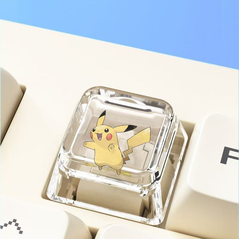 Pokemon Cross mechanical keyboard personalized anime keycap single Charmeleon Blastoise Eevee transparent cartoon keycap