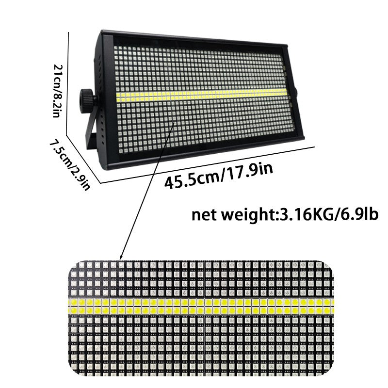 Kinusdjs LED Strobe RGBW LEDs 8+8 Segment Strobe Flash Light Professional DJ Disco Party Club KTV Concert Stage Lighting