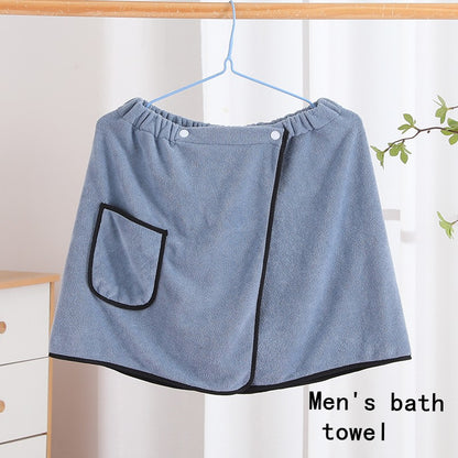 Men's Bath Skirt Hotel Household Simple Fine Fiber Adjustable Bath Towel Size Is Suitable For Men Weighing Less Than 90 KG Wear