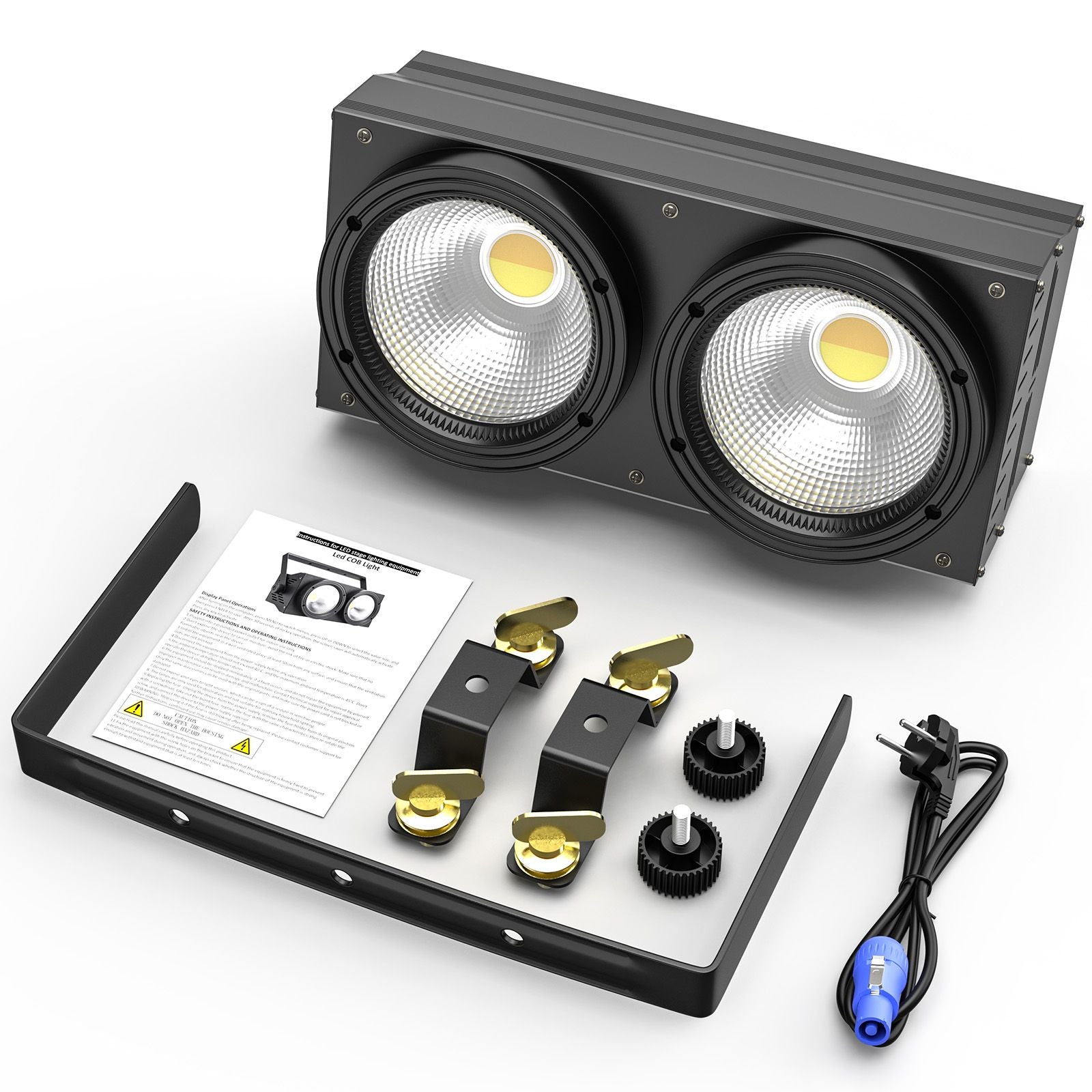 U'King 4PCS 200W COB Par Light 2x100W Blinder Lighting 2 Eyes LED 2IN1 COB Cool Warm White Lighting Party Bar DMX Stage Lighting