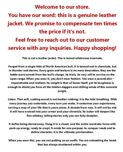 2025 New 1930s-Style Heavy Wash Leather Jacket for Men - Stone-Aged Vintage Distressed Full-Grain Cowhide Biker Coat