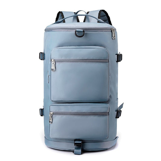 Large Space Fashionable Simple Travelling Backpack with Independent Shoe Compartment Casual  Multi-pocke Short Trip Bag