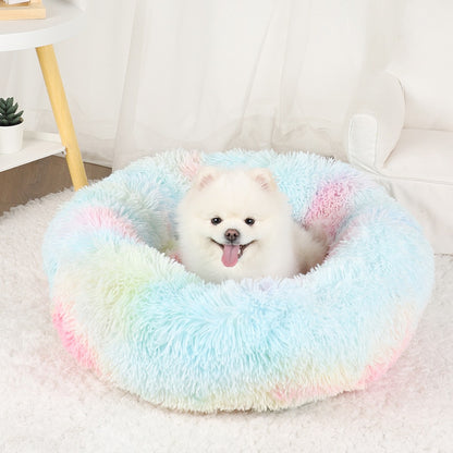 Cama para Cachorro, Donut Grande Redondo, Cesta Pelúcia de Inverno para Cães Médios, Acessórios, Casinha Fofa, Pequeno, Filhote, Animais de Estimação, Gato, Produtos