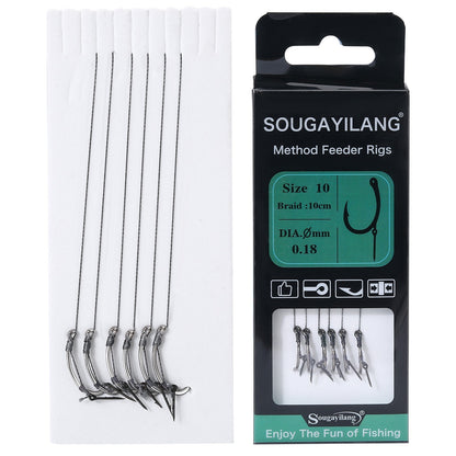 Conjunto de 6 Anzóis Sougayilang para Pesca de Carpa Europeia, Afiados com Múltiplas Camadas de Reforço de Afiação na Ponta para Pesca de Carpa