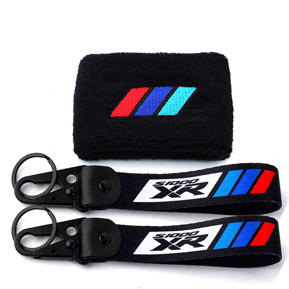Para BMW S1000XR S1000RR S1000R R1250GS R1200GS F850GS Acessórios para Motocicleta Reservatório de Fluido de Freio Meia de Punho Elástico Chaveiro