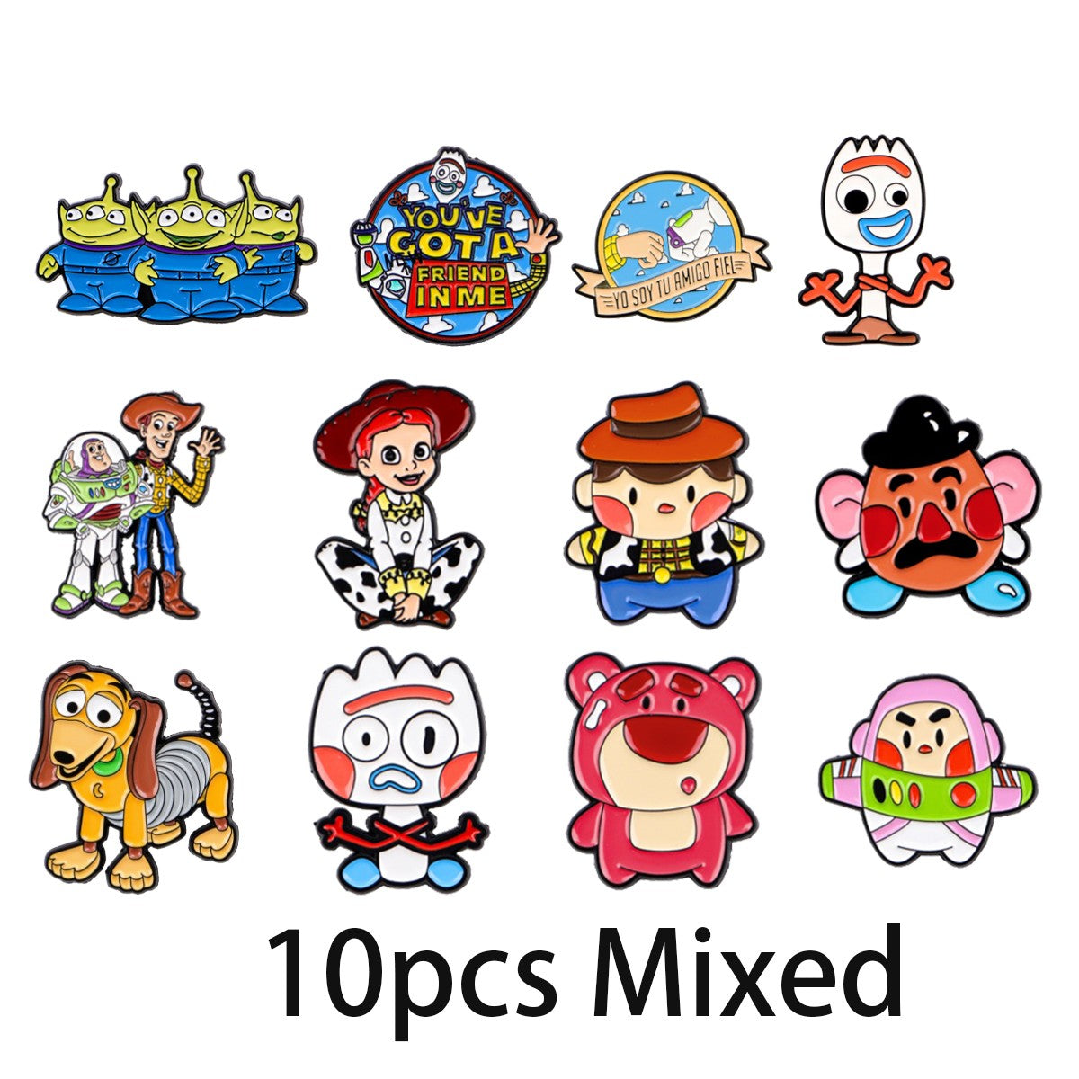 1-6 unidades/conjunto Figuras de Brinquedo de Animação Mista Broches Esmaltados Alfinetes de Lapela de Desenhos Animados Emblema em Mochilas Acessórios de Roupa Presentes