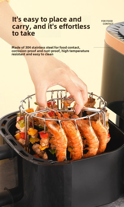 12/24/48 Skewers  Air Fryer Stainless Steel Grill Vertical Skewer Hanging Oven Kebab Rack Kebab Holder Kitchen Gadgets Grill