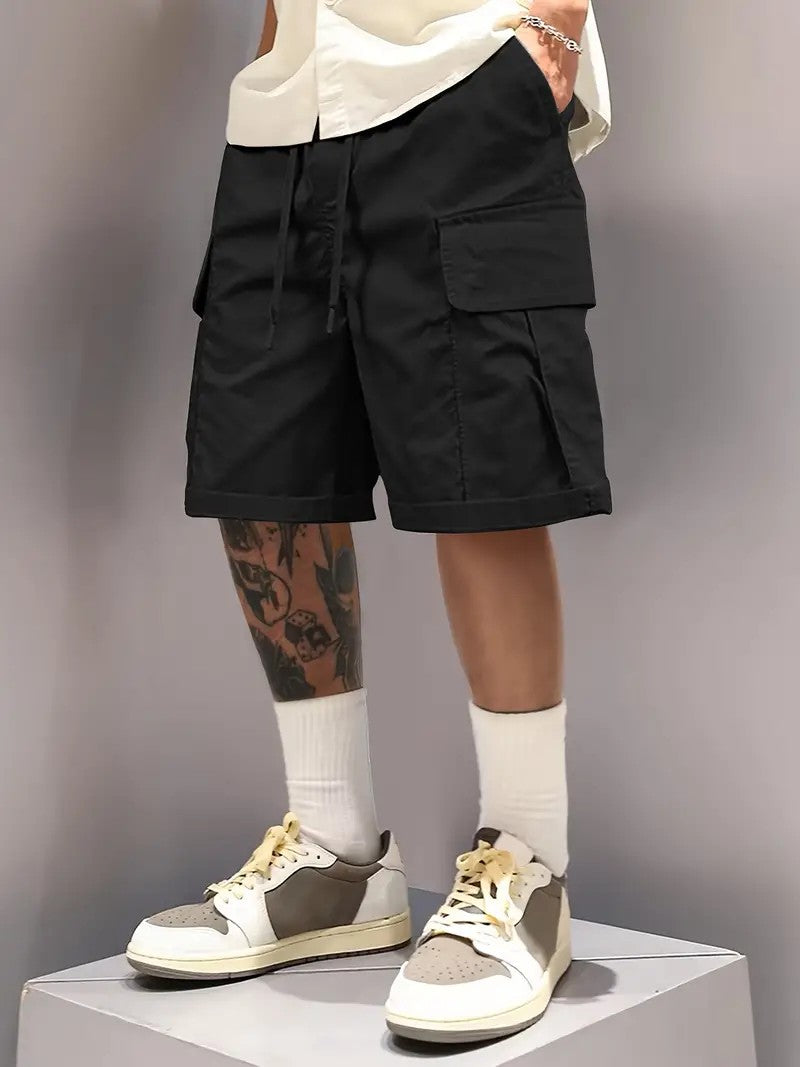 Summer Men's Cargo Shorts, Casual, Versatile and Fashionable, Three Colors Available, Multi-Pocket Design, Suitable for Casual Outings