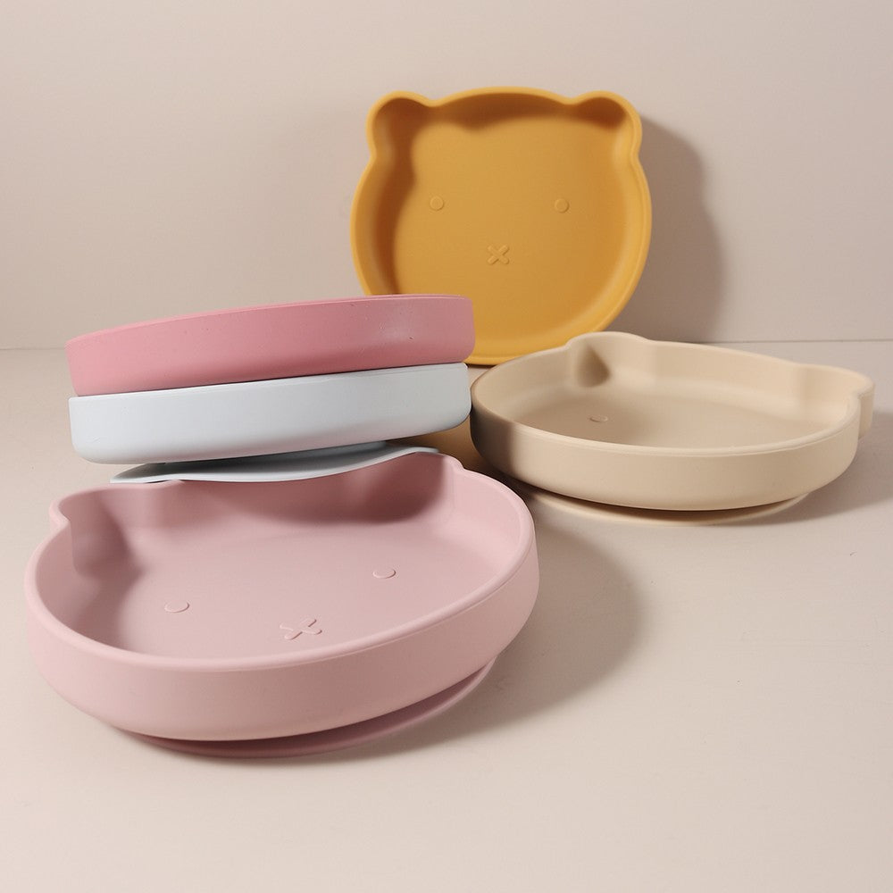 Personalised baby bear shape silicone feeding plate My First Bear Plate | Custom Name & Strong Suction for Easy Feeding