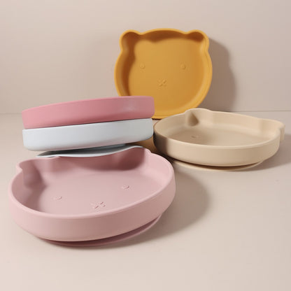 Personalised baby bear shape silicone feeding plate My First Bear Plate | Custom Name & Strong Suction for Easy Feeding
