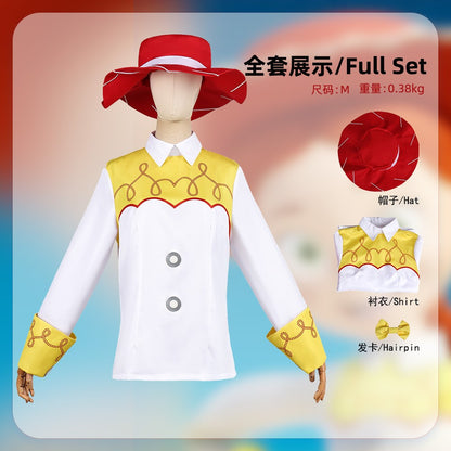 Toy Story Jessie cosplay costume, Halloween role-play Woody and Jessie cosplay top, amusement park outfit