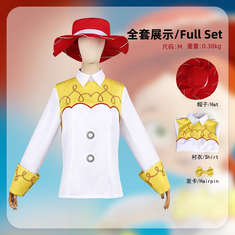 Toy Story Jessie cosplay costume, Halloween role-play Woody and Jessie cosplay top, amusement park outfit