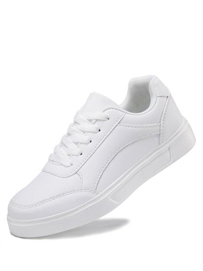 Baasploa Tênis Casual Feminino de Couro com Plataforma para Mulheres Clássicos Confortáveis Sapatos de Skate Antiderrapantes