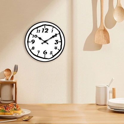 1pc wooden wall clock, modern simple Arabic art digital design wall clock, home mute clock, for living room bedroom, room decora
