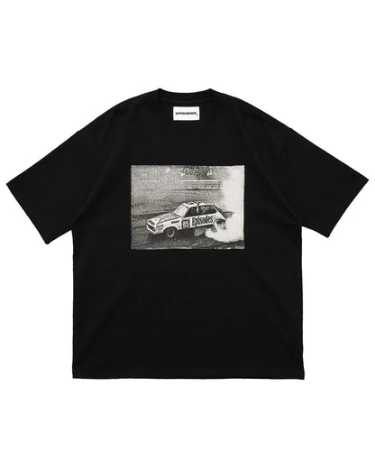 Trendy Y2K car pattern print simple casual men T-shirt retro European American Gothic high street punk Harajuku short sleeve