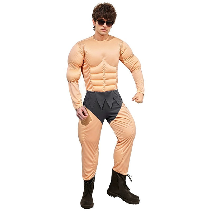 Whole body Muscles Adult Man and Kids Muscular Men Cosplay Pectoral muscles Abdominal muscles Jumpsuit Costume Little Boys Man R