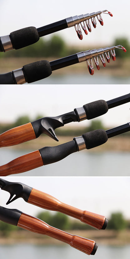 Lure Fishing Rod 1.3m 1.6m 1.8m Carbon Spinning Casting Baitcasting Mini Short Light Travel Lure Rod