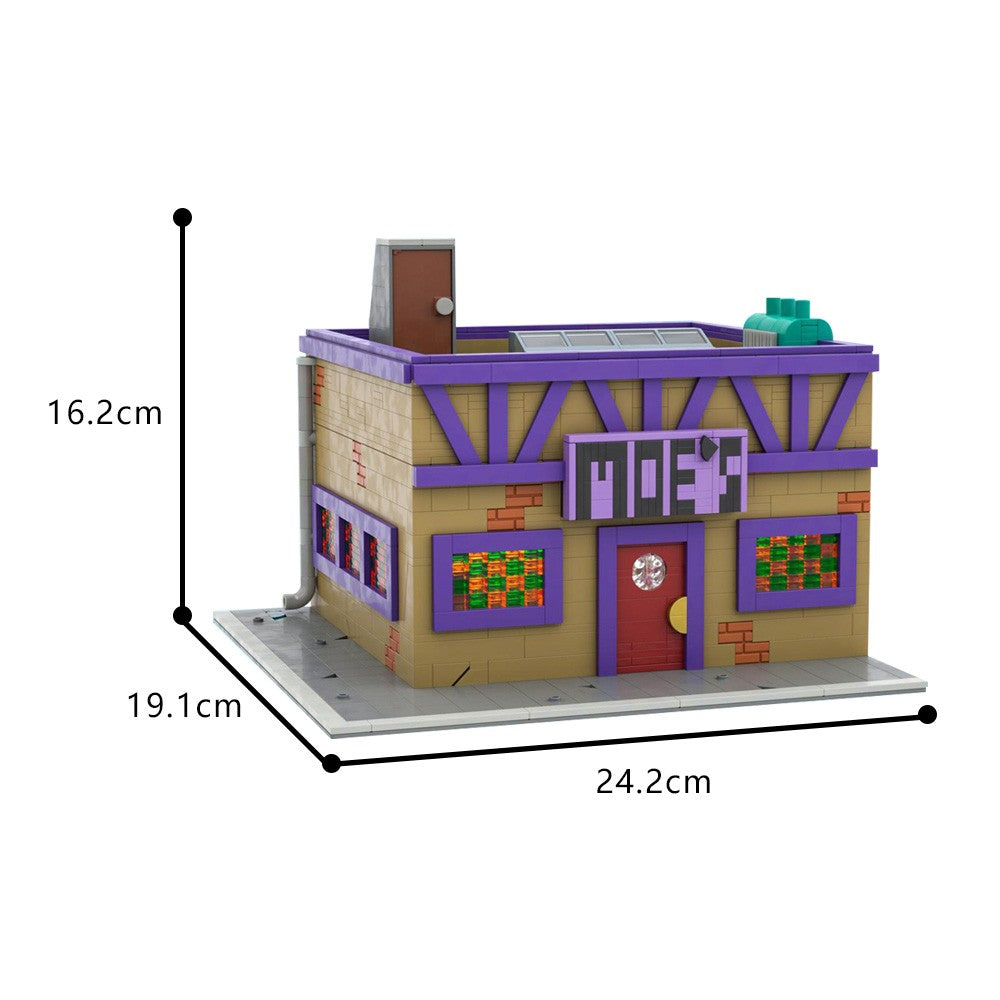 Gobricks MOC Simpsoned Modular Moe's Tavern Modelo de Tijolos O Ponto de Encontro de Springfield Modular Moe's Tavern Bar Blocos de Montar Brinquedos de Presente