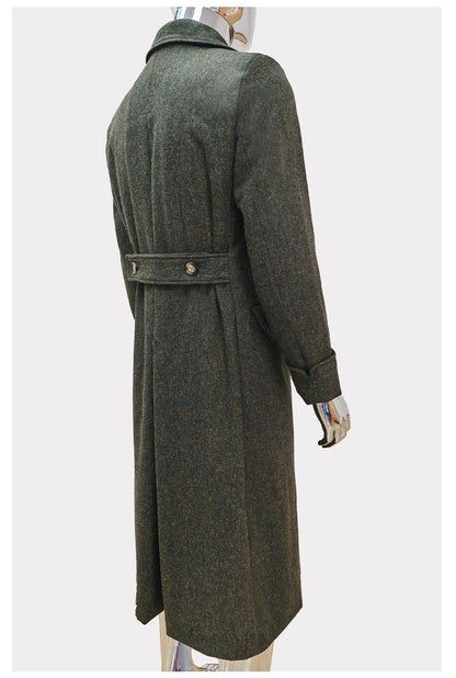 Nerazzurri Autumn Winter Long Luxury Elegant Chic Thick Warm Woolen Polo Coat for Men Double Breasted Wool & blends Overcoat