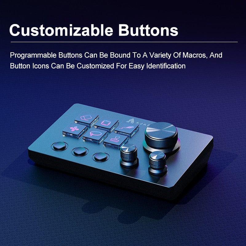 Ajazz AKP03E Desktop Helper Desk Console Panel Controller Teclado Mini com Botões Programáveis para Diversos Cenários