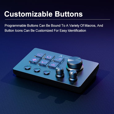 Ajazz AKP03E Desktop Helper Desk Console Panel Controller Teclado Mini com Botões Programáveis para Diversos Cenários