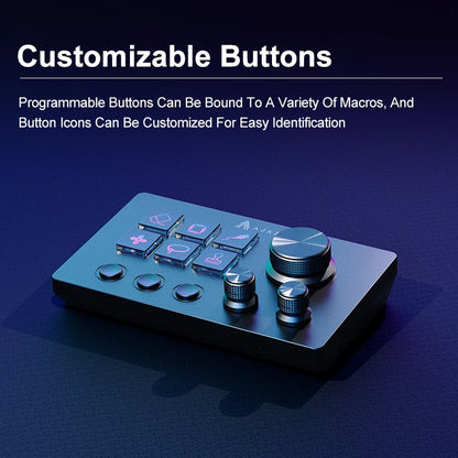 Ajazz AKP03E Desktop Helper Desk Console Panel Controller Teclado Mini com Botões Programáveis para Diversos Cenários