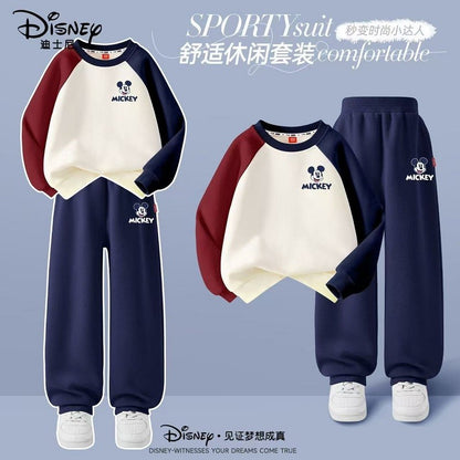 Autumn Baby Girls Boys Clothes Set Children Disney Mickey Printing Sweatshirt Top and Pants Bottom 2Pieces Suit Cotton Tracksuit