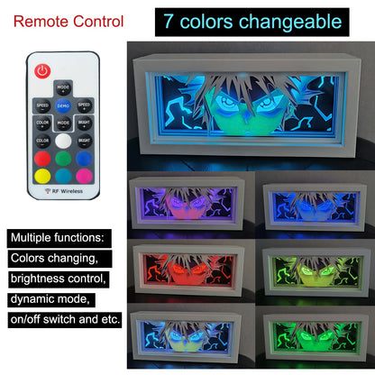 Anime Cartoon series paper-cut light room bedroom night light atmosphere light remote control colorful light box