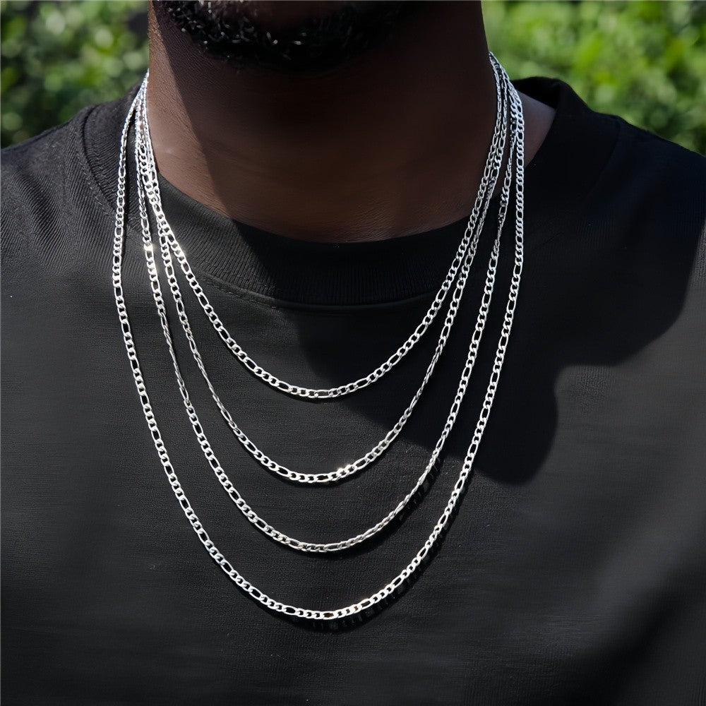 3mm NK Stainless Steel Chain Necklace Hip Hop Figaro Men Necklace Fashion Chain Jewelry Accessories