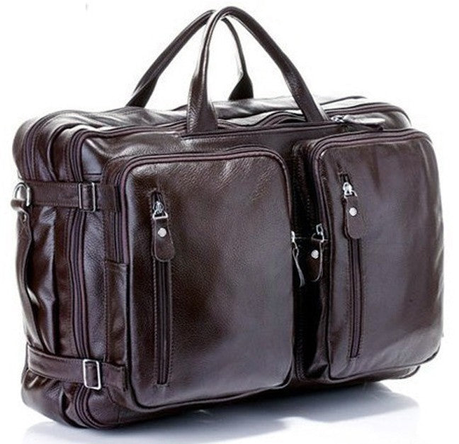 Bolsa de Viagem Masculina de Couro Genuíno Legítimo de Grão Integral Multifuncional, Bolsa de Viagem de Couro, Bolsa de Viagem Grande, Bolsa de Fim de Semana