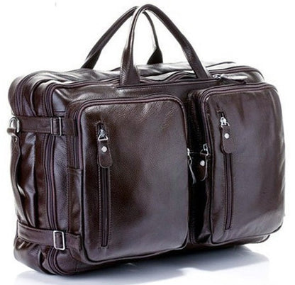 Bolsa de Viagem Masculina de Couro Genuíno Legítimo de Grão Integral Multifuncional, Bolsa de Viagem de Couro, Bolsa de Viagem Grande, Bolsa de Fim de Semana