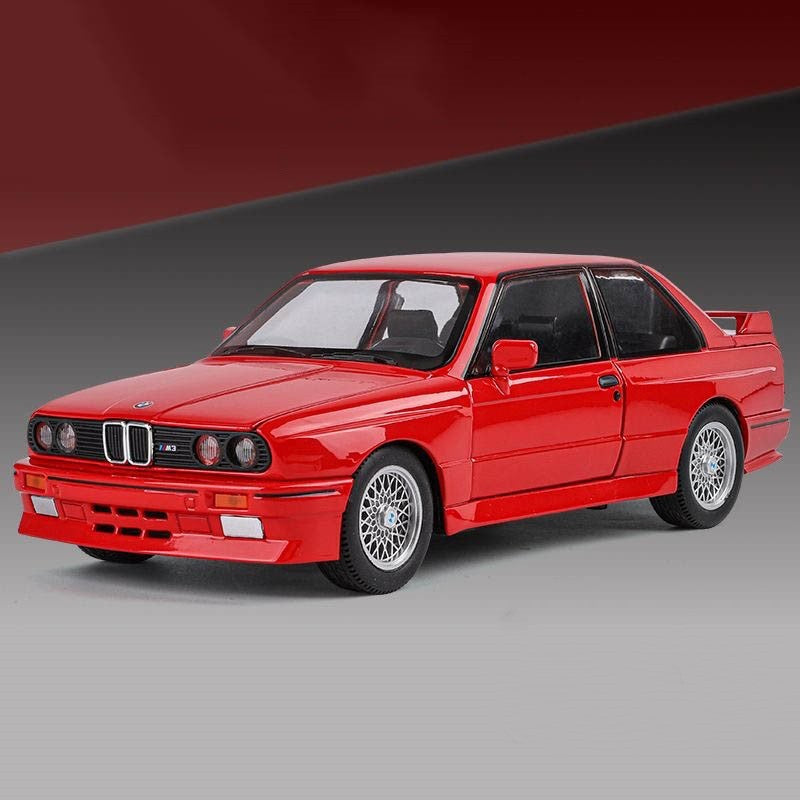 1:24 1988 BMW E30 M3 IM Liga Escala Modelo Carro Diecast Miniatura de Metal Carro Som?Luz Coleção de Carros Clássicos Brinquedo Infantil Veículo