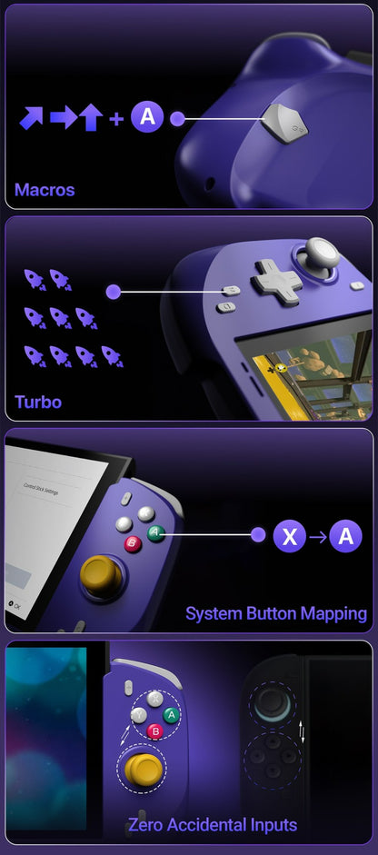 Ergonomic Abxylute N6 Direct?Attach Game Grip Controller Vibration Motion Detect for Switch 2 Handheld Gaming for Keen Gamers
