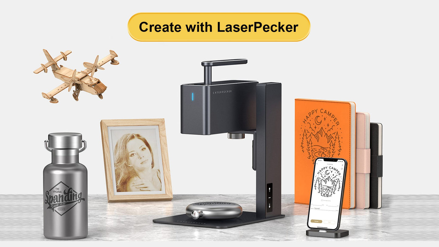 Gravador a Laser LaserPecker 2 Portátil para Madeira Máquina de Gravação a Laser Impressora de Logo DIY Máquina de Gravação a Laser para Artesanato