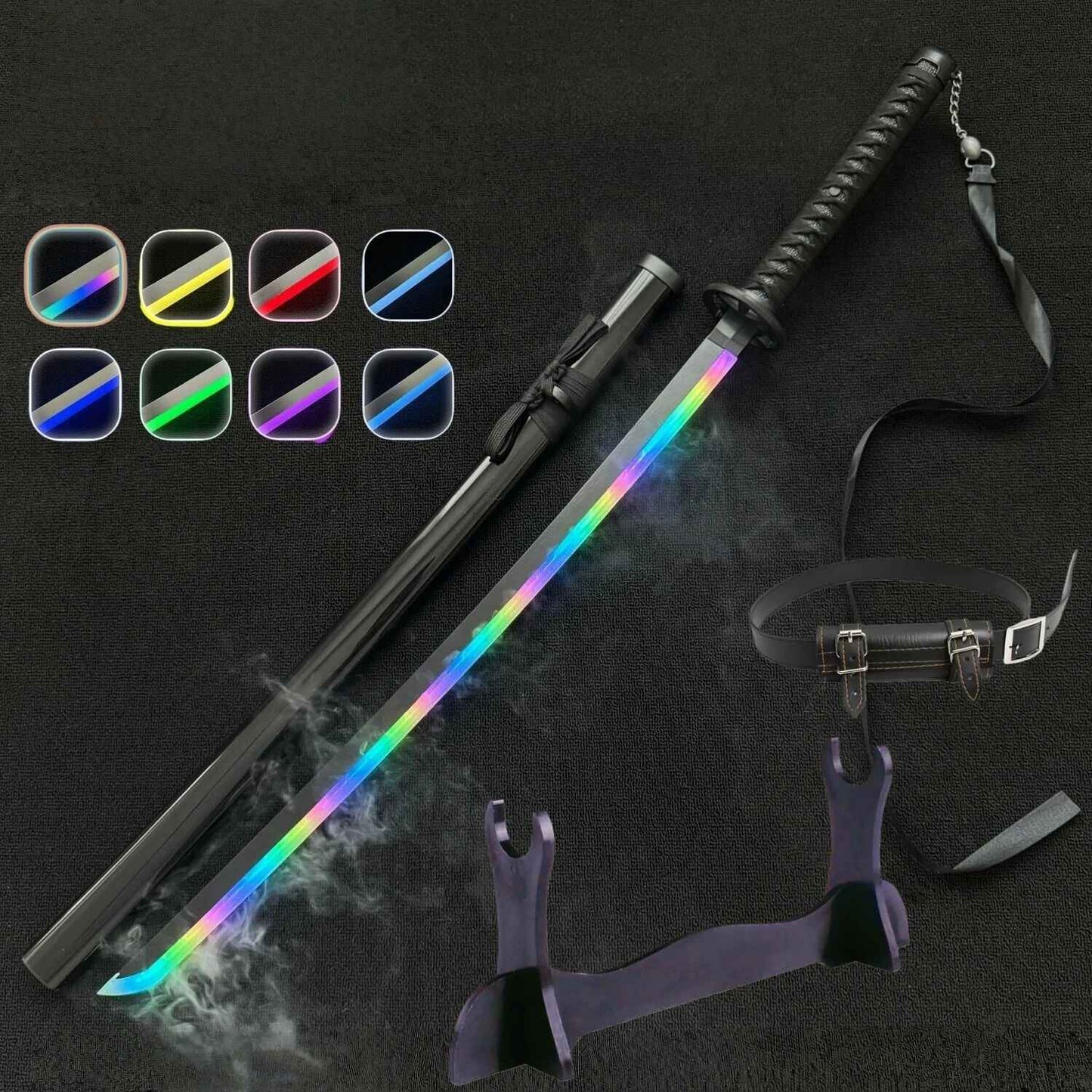 40inch Vapour Rukia Katana Glow Fog Sword Anime Bleach Cosplay Real Size Japanese Katana Original Samurai Led Lightsabre Gift