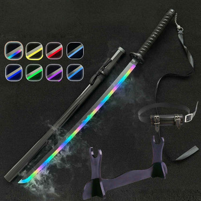 40inch Vapour Rukia Katana Glow Fog Sword Anime Bleach Cosplay Real Size Japanese Katana Original Samurai Led Lightsabre Gift